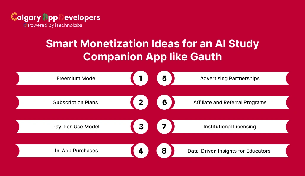 Smart Monetization Ideas for an AI Study Companion App like Gauth - Calgary App Developer