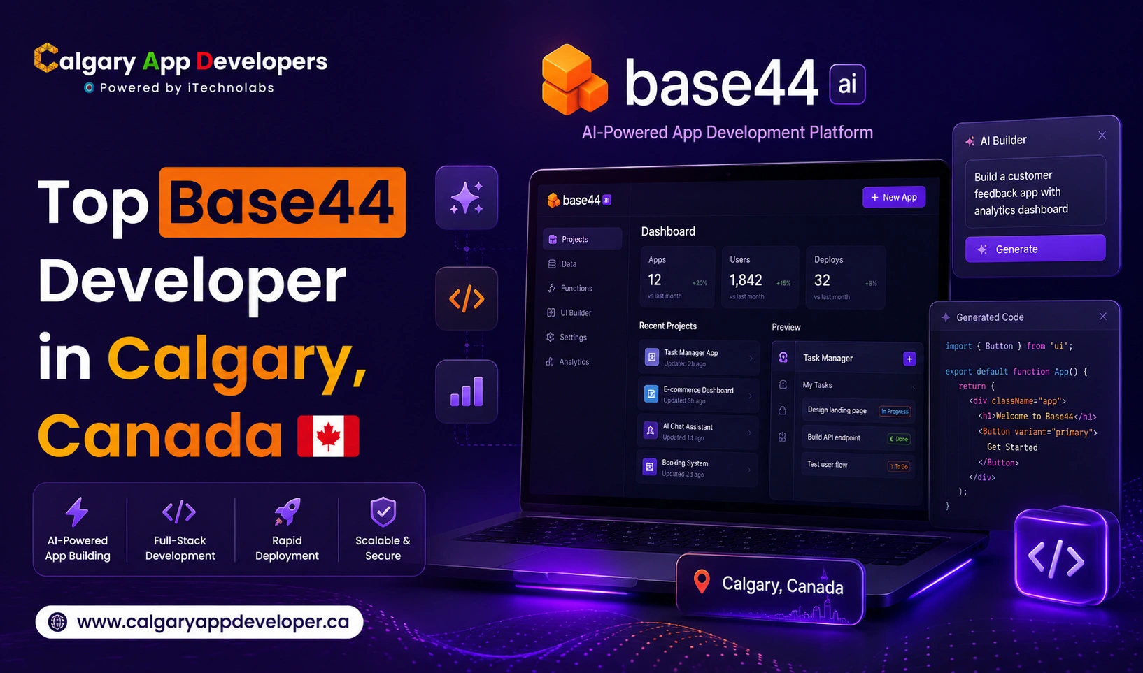 Top Base44 Developer in Calgary, Canada - Calgary App Developer